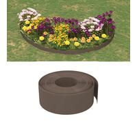 Garden Edging Brown PE Flexible Lawn Border 40x0.2m UV Water-Resistant Tool-Free