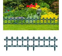Garden edging Gothic PP green 10m x 33.5cm 16pcs decorative lawn UV-proof border