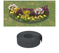 Garden Edging Grey 10m x 10cm PE Flexible Lawn Border 4pcs 2mm Roll Outdoor Yard