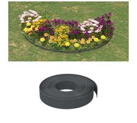 Garden Edging Grey 10m x10cm Polyethylene 2mm Flexible Lawn Border 5pcs Set Bulk