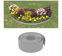 Garden Edging Grey PE 5pcs 10m x 10cm 2mm Flexible Lawn Border Strip Outdoor Set