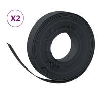 vidaXL Garden Edgings 2 pcs Grey 10 m 10 cm Polyethylene