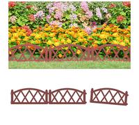 (red) vidaXL 17x Lawn Edgings PP Outdoor Garden Edge Border Fence Multi Colours