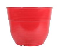 Garden Elements Glazed Brushed Happy Large Plastic Planter Bright Red 15