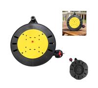 Garden Extension Lead, 10m/15m/25m/50m Cable Reel, 4 Socket, 13 Amp, Thermal Overload Cut Out, Heavy Duty Orange, with Carry Stand, for Outdoor Power Tools