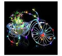 Garden Fairy Lights, 2M 20Lights Warm Copper Wire Lights, Solar Powered String Lights for Yard Outdoor, Christmas Tree, Courtyard Wall Fence Balcony Garden Ornaments Decor (Multicolor)