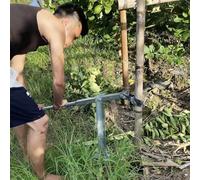 Garden Farm Stump Puller Remover, Sapling/Stake/Shrubs/Trees Puller to Pull Out Roots, Labor-Saving Concrete T Post Round Tube Lifting Clamp(12cm(4 3/4") Clamp)