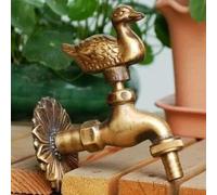 Garden Faucet Duck Tap, Antique Bronze Outdoor Bibcock for Decorative Rural Style