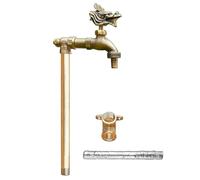 Garden Faucet with Dragon Design 24in Copper Anti-Freeze Outdoor Tap for Irrigation & Watering Durable Weather-Resistant Easy to Install Gold Finish