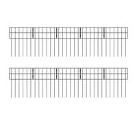Garden Fence 10 Pieces Metal No Dig Rustproof