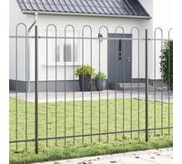 Garden Fence 4 pcs Grey 6.8 x 1.5 m Powder-coated Steel