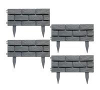 Garden Fence 4PCS for Decorative Lawn Boundaries, 45cm x 29 5cm, Easy to Disassemble (Gray)