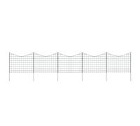 Garden fence 5-panel Green powder-coated steel 77.5x64cm child-safety pool-use