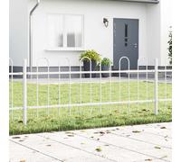 Garden Fence 5 pcs White 8.5 x 0.6 m Powder-coated Steel