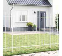 Garden Fence 7 pcs White 170 x 165 cm, Powder-Coated Steel Outdoor Fencing Panels, Water-Resistant Backyard Lattice for Climbing Plants, Durable Yard Barrier