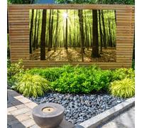 Garden Fence Art Banner Canvas Picture Scenes (Light through the trees)