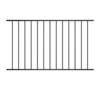 Garden fence Black Powder-Coated Steel 170x117cm Weatherproof Heavy Panel + Kit
