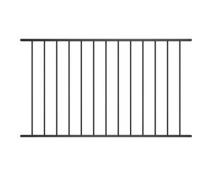 Garden fence Black Powder-Coated Steel 170x117cm Weatherproof Heavy Panel + Kit