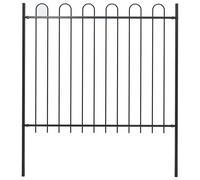 Garden Fence BOXTEL with Hoop Top Steel 181x150 cm Black