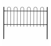 Garden Fence BOXTEL with Hoop Top Steel 181x80 cm Black