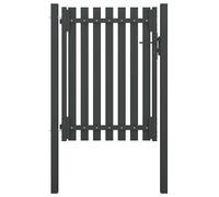 vidaXL Garden Fence Gate Steel 1x1.7m Anthracite Patio Barrier Drive Gate