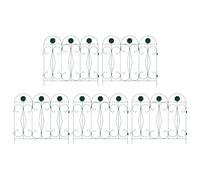 Garden Fence Green Steel 5-Piece 2.92 kg Weatherproof with Elegant Pattern Design for Flower Bed Edging, Lawn Edging, Flower Bed Border, Flexible Palisade, Root Barrier, Weed Protection in the Garden