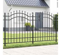 Garden Fence Grey 165x240 cm Powder-Coated Steel Outdoor Barrier Modern Design