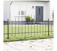 Garden Fence Grey Powder-Coated Steel 170 x 115 cm 3-Piece Outdoor Rustproof Set