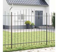 Garden Fence Grey Powder-Coated Steel 170x165cm 3pcs Outdoor Panel Weatherproof