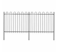 Garden Fence Hoop Top Steel Outdoor Panels Barrier Border Multi Sizes vidaXL