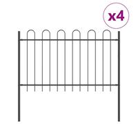 Garden Fence Powder-coated Steel Outdoor Barrier Panel Partition Gate vidaXL