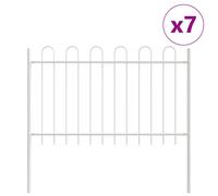 Garden Fence Hoop Top Steel Outdoor Panels Barrier Border Multi Sizes vidaXL