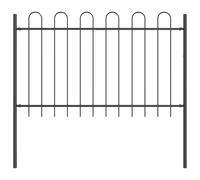 Garden Fence Powder-coated Steel Outdoor Barrier Panel Partition Gate vidaXL