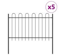 Garden Fence Powder-coated Steel Outdoor Barrier Panel Partition Gate vidaXL