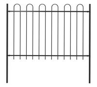 Garden Fence Hoop Top Steel Outdoor Panels Barrier Border Multi Sizes vidaXL
