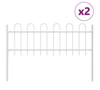 Garden Fence Powder-coated Steel Outdoor Barrier Panel Partition Gate vidaXL
