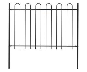 Garden Fence Hoop Top Steel Outdoor Panels Barrier Border Multi Sizes vidaXL