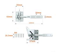 Garden Fence Latch Lock for Secure Gate Closure, Carbon Steel, with Screws (Silver 116mm)
