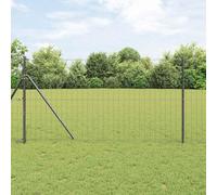 Garden Fence Mesh Roll,Euro Fence Grey 1 x 25 m PVC-Coated Iron for Chicken Coop, Poultry Netting, Plant Support and Dog Barrier