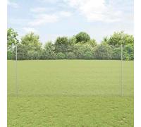 Garden Fence Mesh Roll,Fence with Posts Silver 1.6 x 25 m Steel for Chicken Coop, Poultry Netting, Plant Support and Dog Barrier