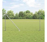 Garden Fence Mesh Roll,Fence with Posts Silver 1 x 10 m Steel for Chicken Coop, Poultry Netting, Plant Support and Dog Barrier