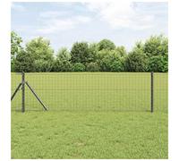 Garden Fence Panel 0.4 x 50m Grey Steel PVC Heavy-Duty Weatherproof Barrier Set