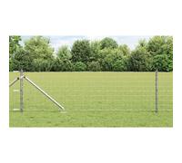Garden Fence Panel 0.4m x 25m Silver Steel PVC Outdoor Boundary Panel With Posts