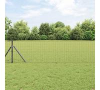 Garden Fence Panel 0.4x10m Grey Steel & PVC Weather-Resistant Easy-Fit Incl.