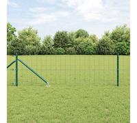 Garden Fence Panel 0.6 x 25m Green Steel PVC Weather-Resistant DIY Easy Outdoor