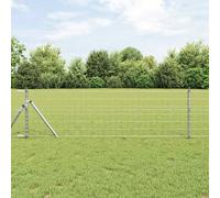 Garden Fence Panel 1000x3.2x60cm Galvanised Steel Silver Weatherproof Pet-Proof