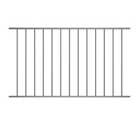 vidaXL Fence Panel Powder-coated Steel 1.7X1 M Black, Black