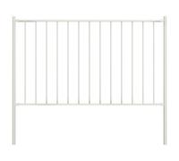 vidaXL Fence Panel With Posts Powder-coated Steel 1.7X1 M White, White