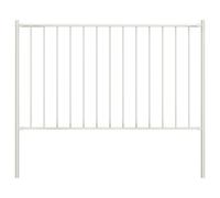 (white) vidaXL Fence Screen with Posts Outdoor Garden Fence Panel Powder-coated Steel