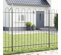 Garden Fence Panel 3.4x1.5m Grey Powder-Coated Steel Durable Outdoor Panel Promo